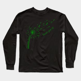 Liver Cancer Awareness Never give up Long Sleeve T-Shirt